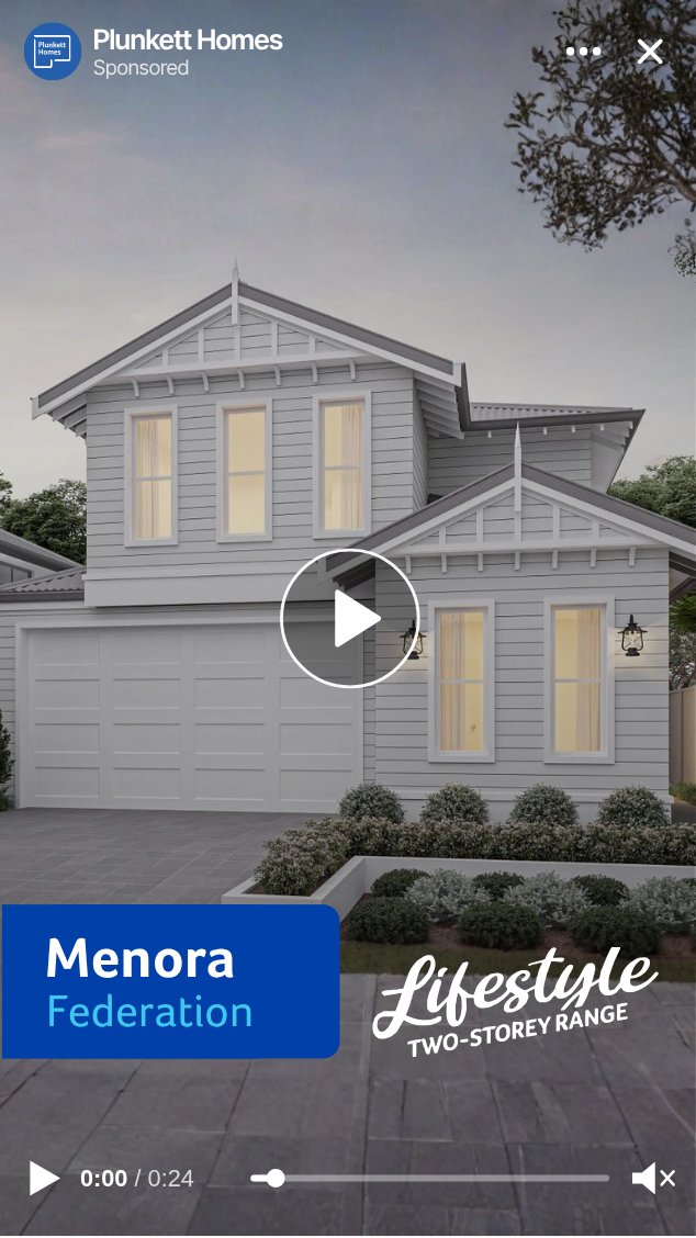 Plunkett Homes Meta video ad still